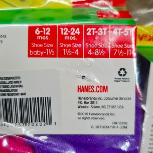 Hanes Baby Girls Toddler Low Cut Socks 2 pack of 10 - Picture 4 of 4